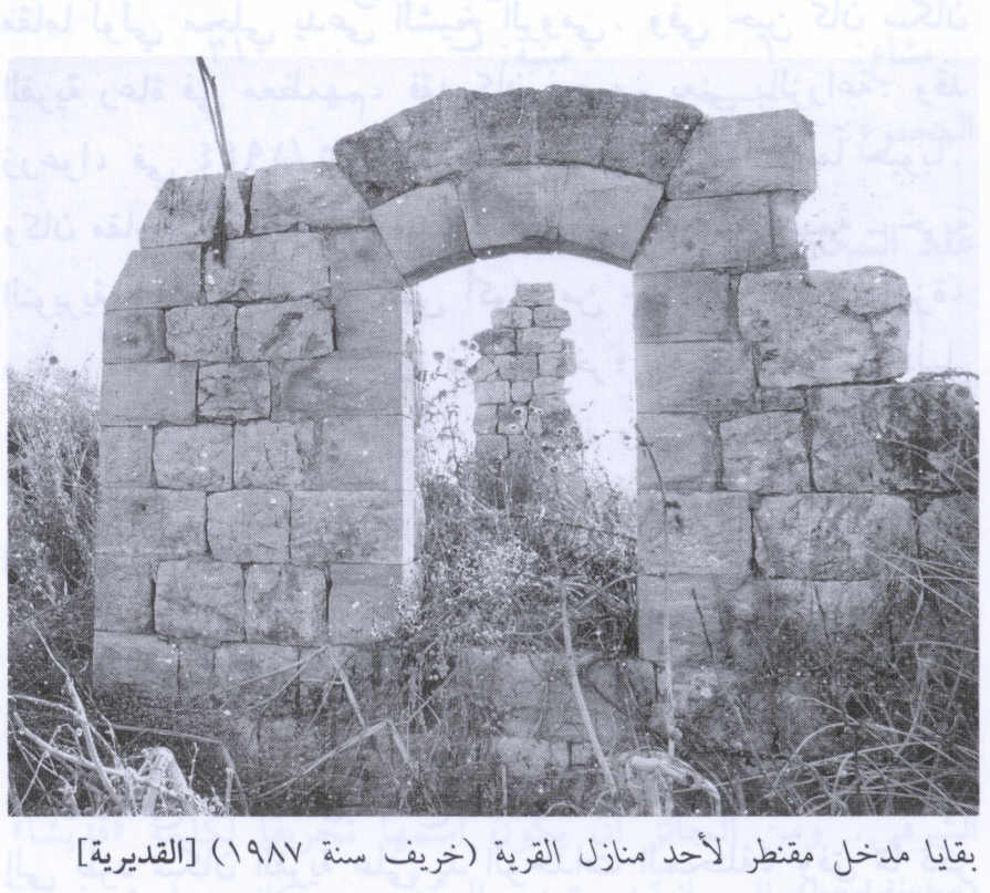 صورة لقرية القديرية - فلسطين: : أطلال بيت في القرية المدمرة. 1987
